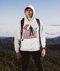 pullover hoodie of a man hiking a mountain 30498 1