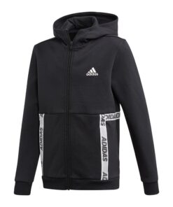 Adidas dětská mikina černá s bílými pásy