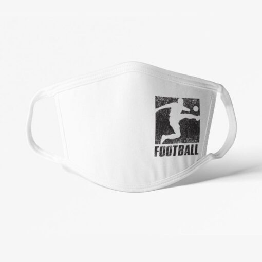 Futbalové rúško Football s hráčom biele