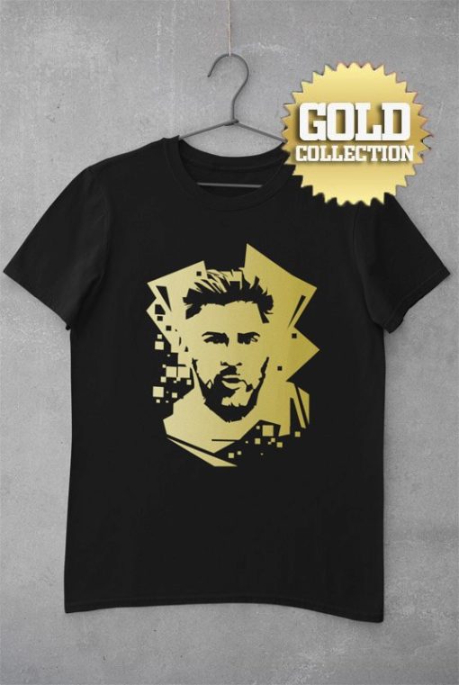 messi 3d gold tricko