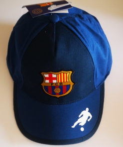 Detská šiltovka FC Barcelona s logom klubu tmavomodrá