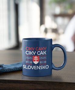 Futbalový Hrnček Ciky Caki Slovensko modrý - s dekoráciou