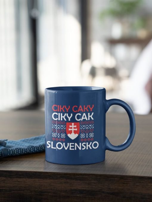 Futbalový Hrnček Ciky Caki Slovensko modrý - s dekoráciou