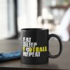 Futbalový Hrnček Eat Sleep Football Repeat s dekoráciou