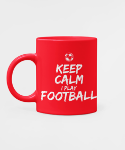 Hrnček Keep Calm Play Football červený