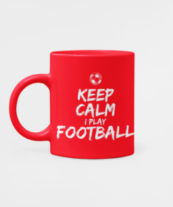 Hrnek Keep Calm Play Football červený