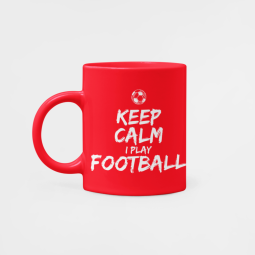 Hrnek Keep Calm Play Football červený