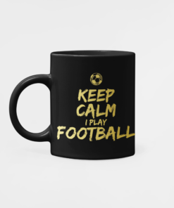 Hrnek Keep Calm Play Football černo-zlatý