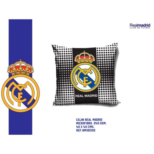 Povlak Real Madrid na polštář černo-bílý