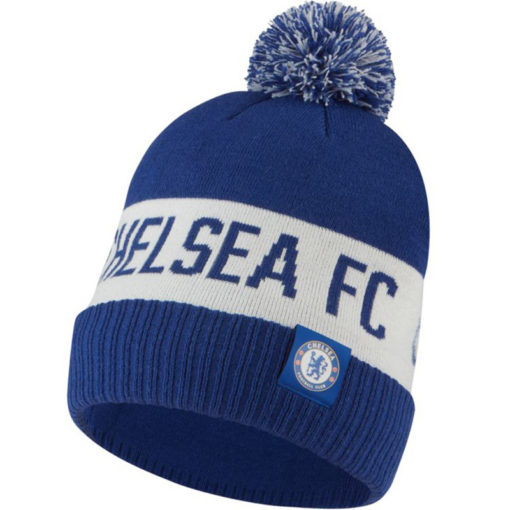 Čepice Chelsea modrá s bambulí logo