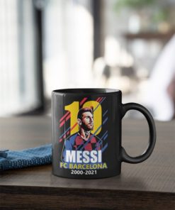 Hrnček Messi Barcelona 10 rokov čierny