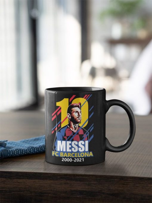 Hrnček Messi Barcelona 10 rokov čierny