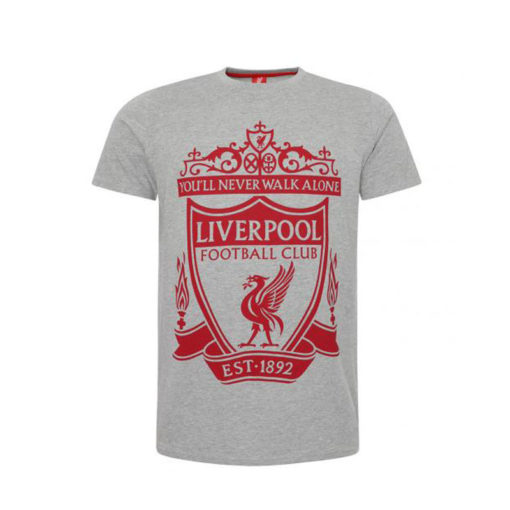 Triko Liverpool s velkým logem šedé