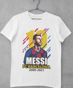 Tričko Messi Barcelona 10 rokov biele