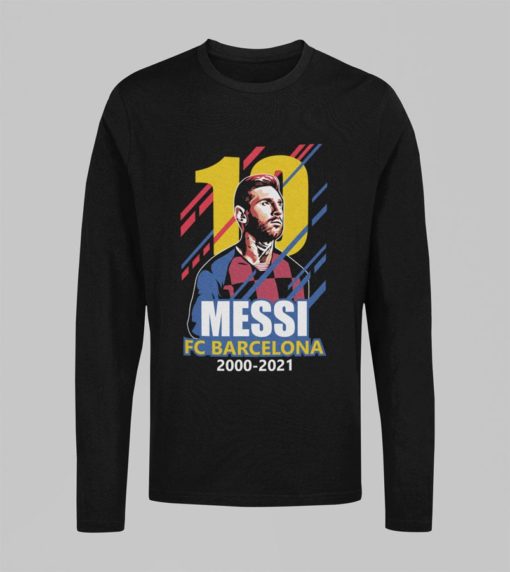 Tričko s dlhým rukávom Messi Barcelona #10 čierne