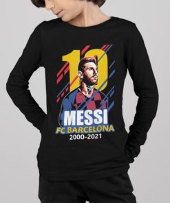 Triko s dlouhým rukávem Messi Barcelona #10 černé kluk