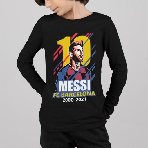 Tričko s dlhým rukávom Messi Barcelona #10 čierne chlapec