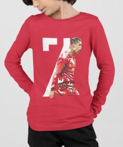 Tričko s dlouhým rukavicem Ronaldo 7 červené chlapec 1