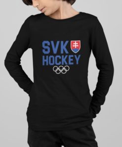 Detské hokejové tričko SVK Hockey dlhý rukáv čierne chlapec