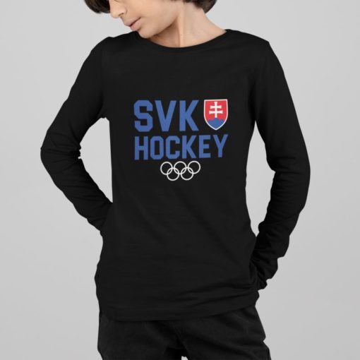 Detské hokejové tričko SVK Hockey dlhý rukáv čierne chlapec