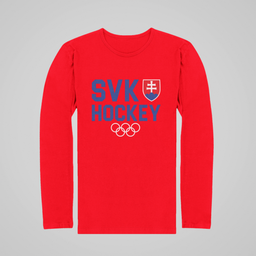 Detské hokejové tričko SVK Hockey s dlhým rukávom červené