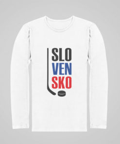 Detské hokejové tričko Slovensko s dlhým rukávom biele