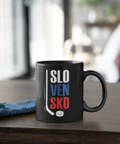 Hokejový hrnček SLOVENSKO čierny