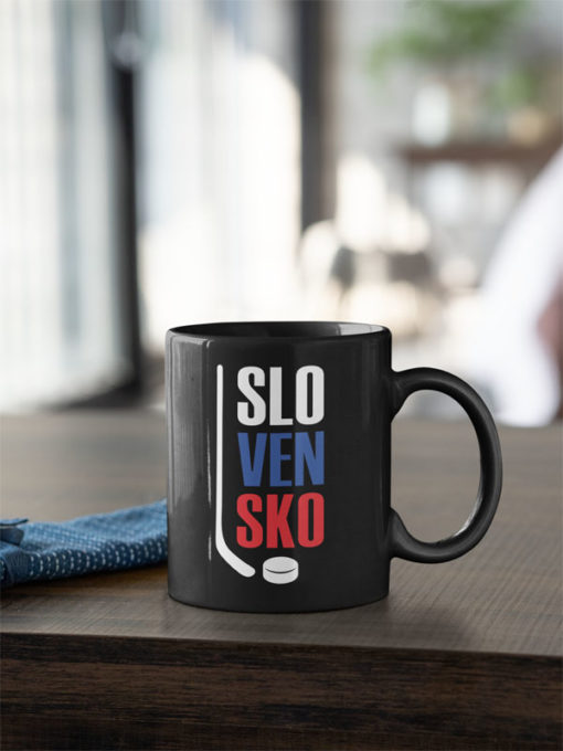 Hokejový hrnek SLOVENSKO černý