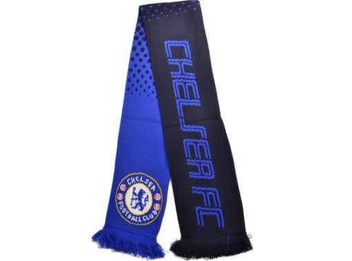 Šál Chelsea Jacquard Fade Modrý logo a nápis