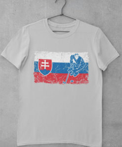 Tričko HOKEJOVÁ VLAJKA SLOVENSKO šedé