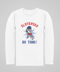 dětské hokejové tričko Slovensko do toho s dlouhým rukávem bílé