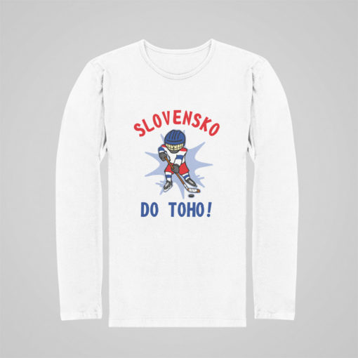 dětské hokejové tričko Slovensko do toho s dlouhým rukávem bílé