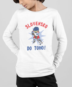 dětské hokejové tričko Slovensko do toho s dlouhým rukávem bílé kluk