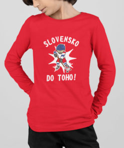 dětské hokejové tričko Slovensko do toho s dlouhým rukávem červené kluk