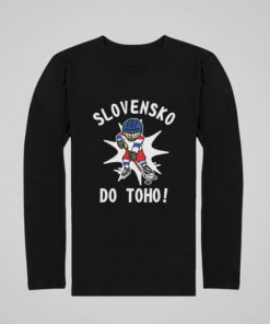 detské hokejové tričko Slovensko do toho s dlhým rukávom čierne