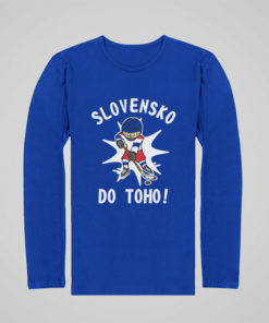 detské hokejové tričko Slovensko do toho s dlhým rukávom modré