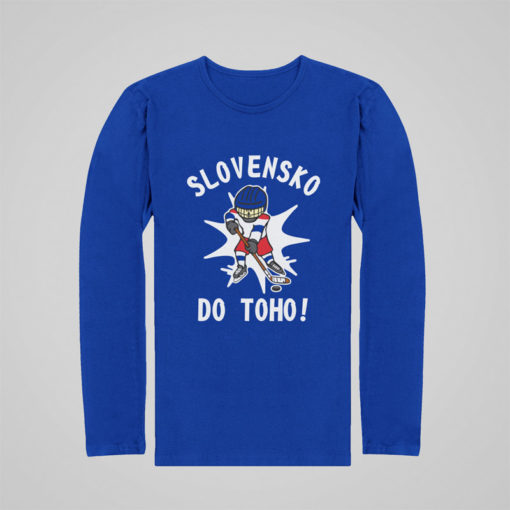 dětské hokejové tričko Slovensko do toho s dlouhým rukávem modré