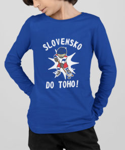 detské hokejové tričko Slovensko do toho s dlhým rukávom modré chlapec