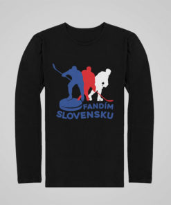 dětské tričko Fandím Slovensku s dlouhým rukávem černé