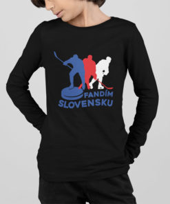 dětské tričko Fandím Slovensku s dlouhým rukávem černé