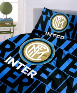 Obliečky Inter Miláno modro-čierne s logom a nápisom Inter