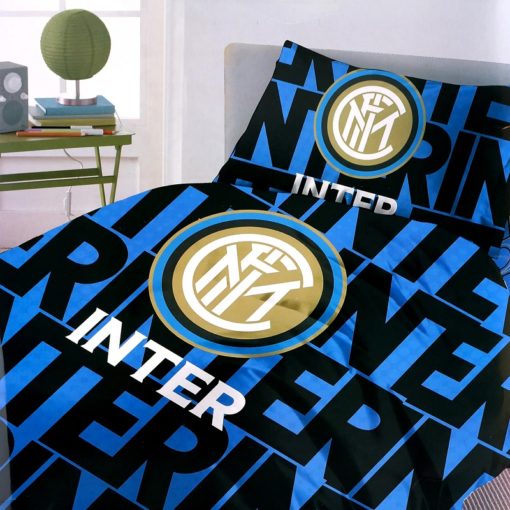 Obliečky Inter Miláno modro-čierne s logom a nápisom Inter