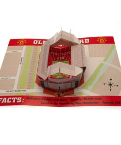 3D karta Manchester Utd k narodeninám so štadiónom a ulicami
