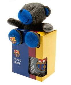 Hrnček FC Barcelona s plyšovým medvedíkom v balení