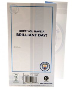 Narodeninová Karta Manchester City s nápisom