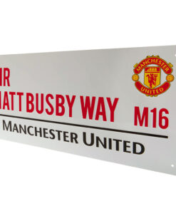 Plechová cedule Manchester United Sir Matt Busby Way