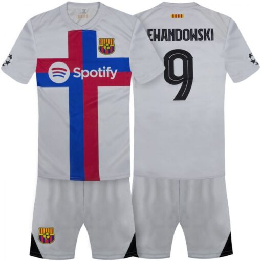 Dětský Dres Lewandowski FC Barcelona Bílý - sada