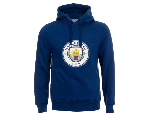Mikina s kapucí Manchester City s logem tmavě modrá