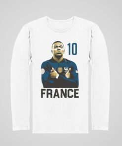 Tricko s dlhym rukavom Mbappe France 10 biele