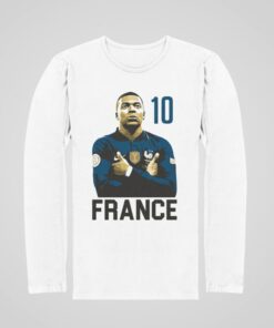 Triko s dlouhým rukávem Mbappe France 10 bílé